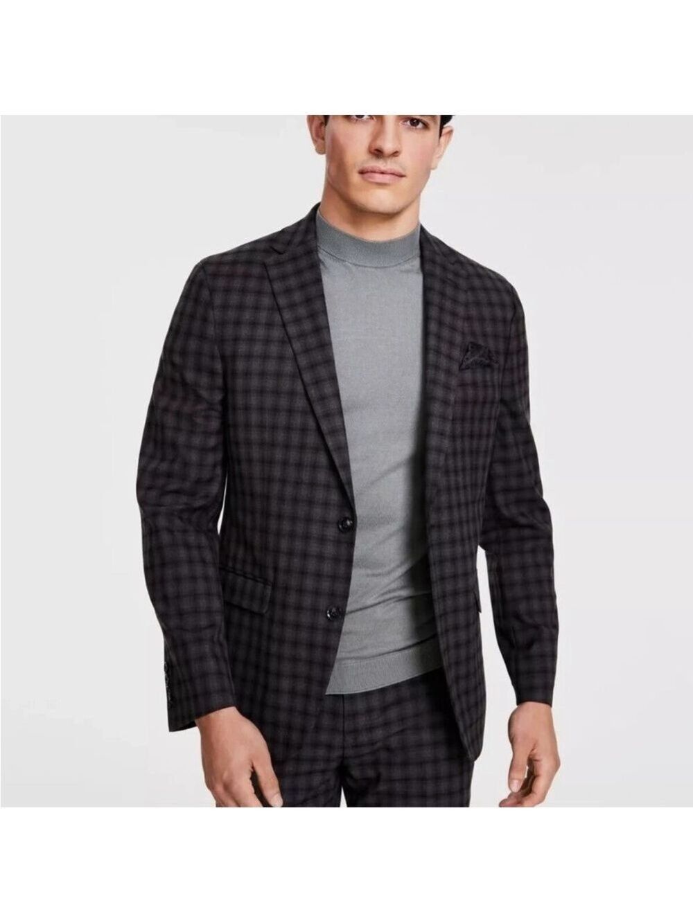 Bar III Skinny Fit Check Separate Suit Jacket Blazer Sports Coat - NWT